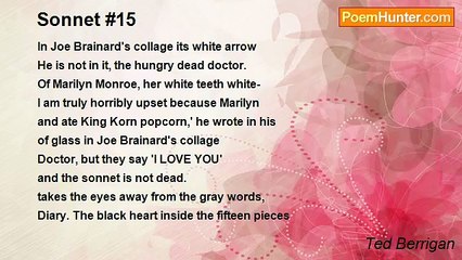Ted Berrigan - Sonnet #15