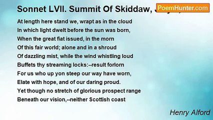 Henry Alford - Sonnet LVII. Summit Of Skiddaw, July 7, 1838.