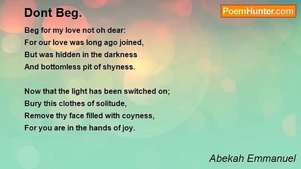 Abekah Emmanuel - Dont Beg.