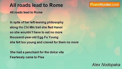 Alex Nodopaka - All roads lead to Rome