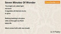 Is It Poetry - Seven Minutes Of Wonder