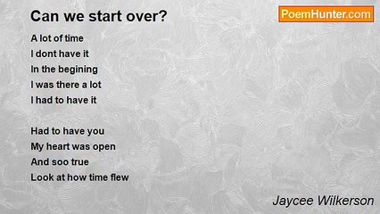 Jaycee Wilkerson - Can we start over?