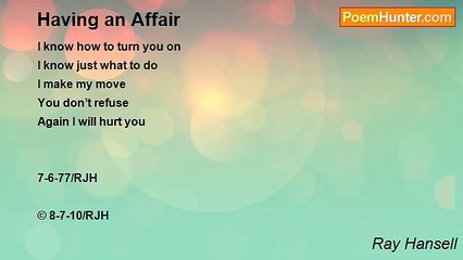 Ray Hansell - Having an Affair