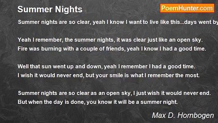 Max D. Hornbogen - Summer Nights