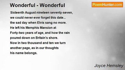 Joyce Hemsley - Wonderful - Wonderful