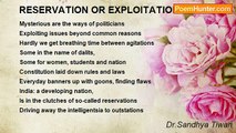 Dr.Sandhya Tiwari - RESERVATION OR EXPLOITATION