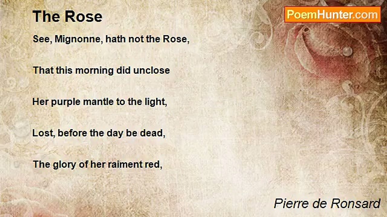 Pierre de Ronsard - The Rose