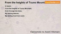 Kakinomoto no Asomi Hitomaro - From the heights of Tsuno Mountain