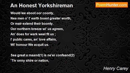 Henry Carey - An Honest Yorkshireman