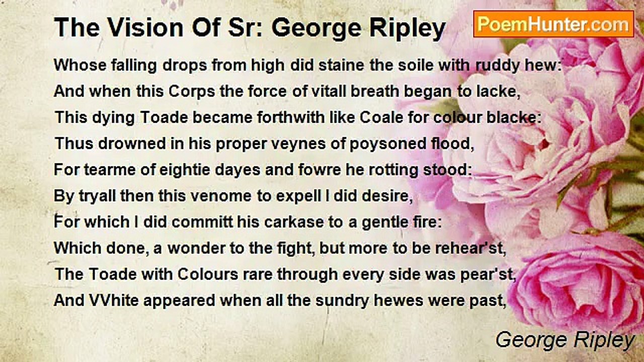 George Ripley - The Vision Of Sr: George Ripley
