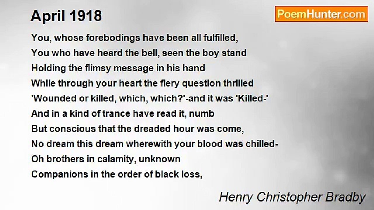 Henry Christopher Bradby - April 1918