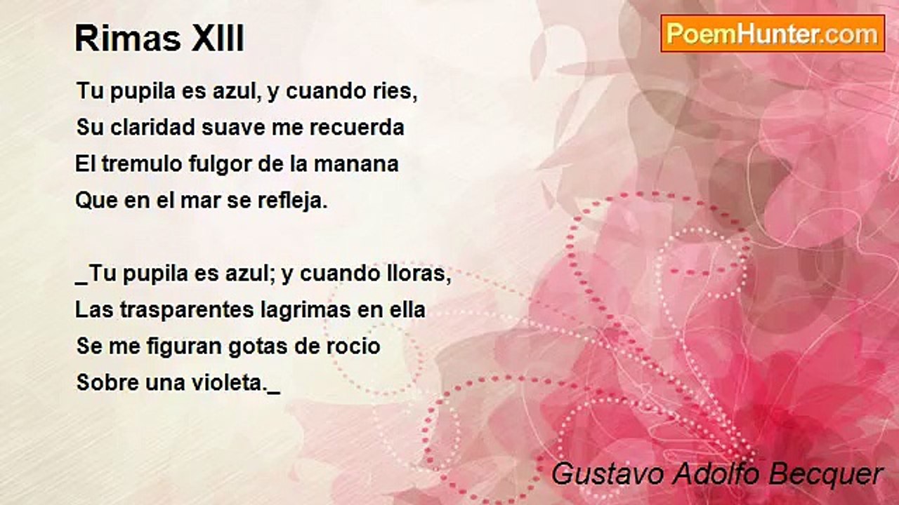 Gustavo Adolfo Becquer - Rimas XIII