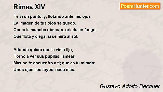 Gustavo Adolfo Becquer - Rimas XIV