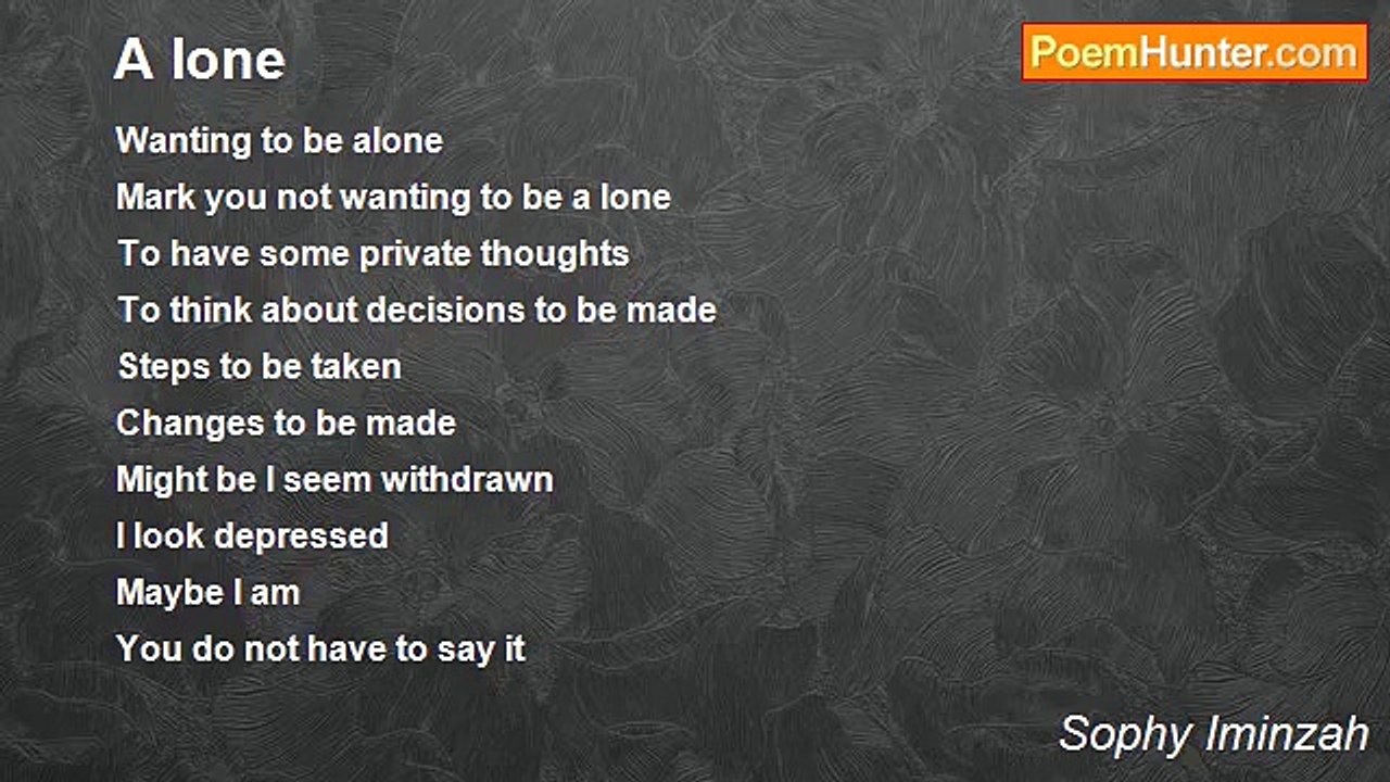 Sophy Iminzah - A lone