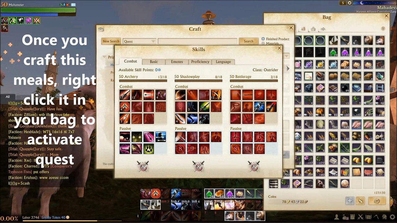 Archeage Farmer's Workstation Daily Quest