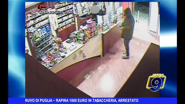 RUVO DI PUGLIA | Rapina 1000 euro in tabaccheria, arrestato
