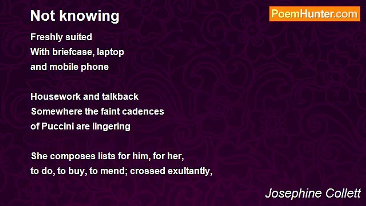 Josephine Collett - Not knowing