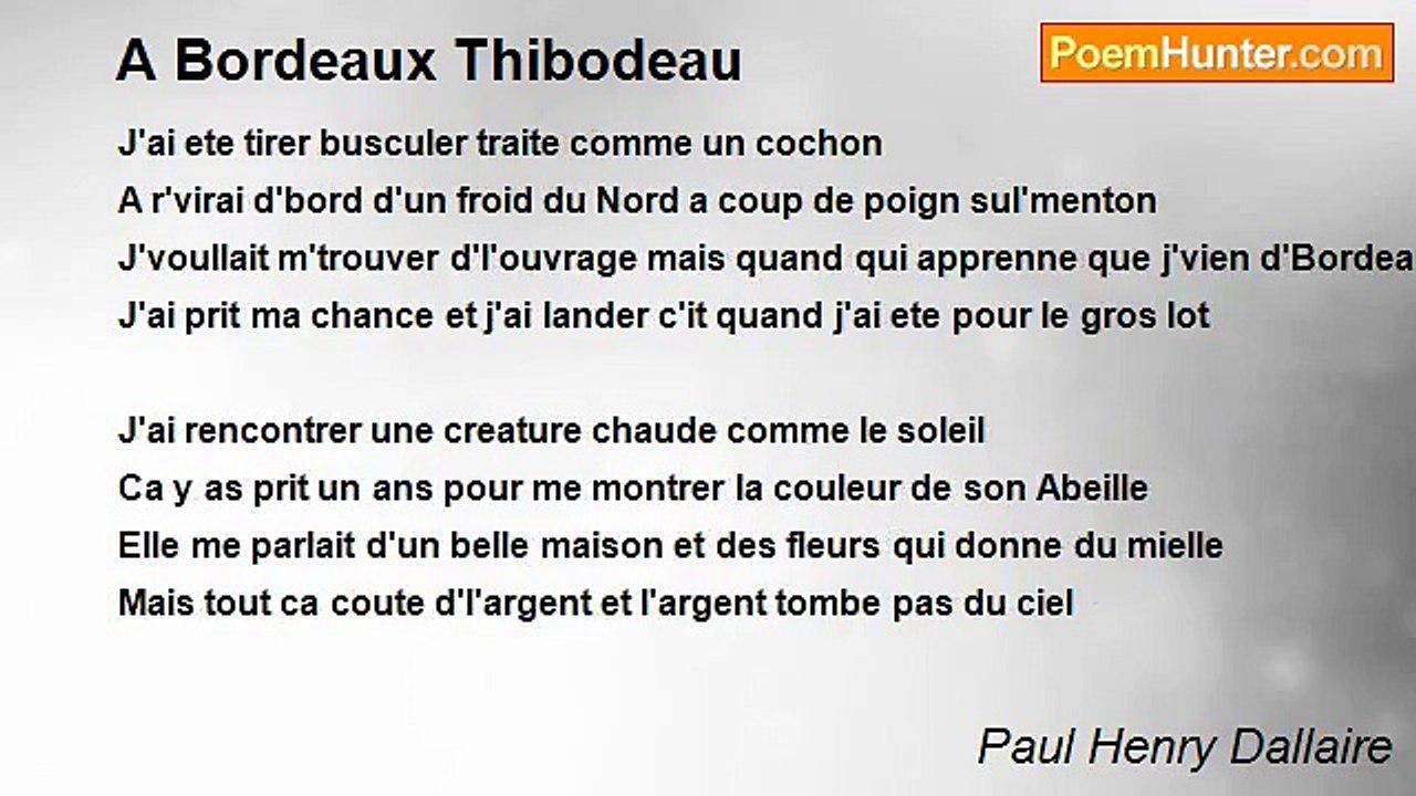 Paul Henry Dallaire - A Bordeaux Thibodeau