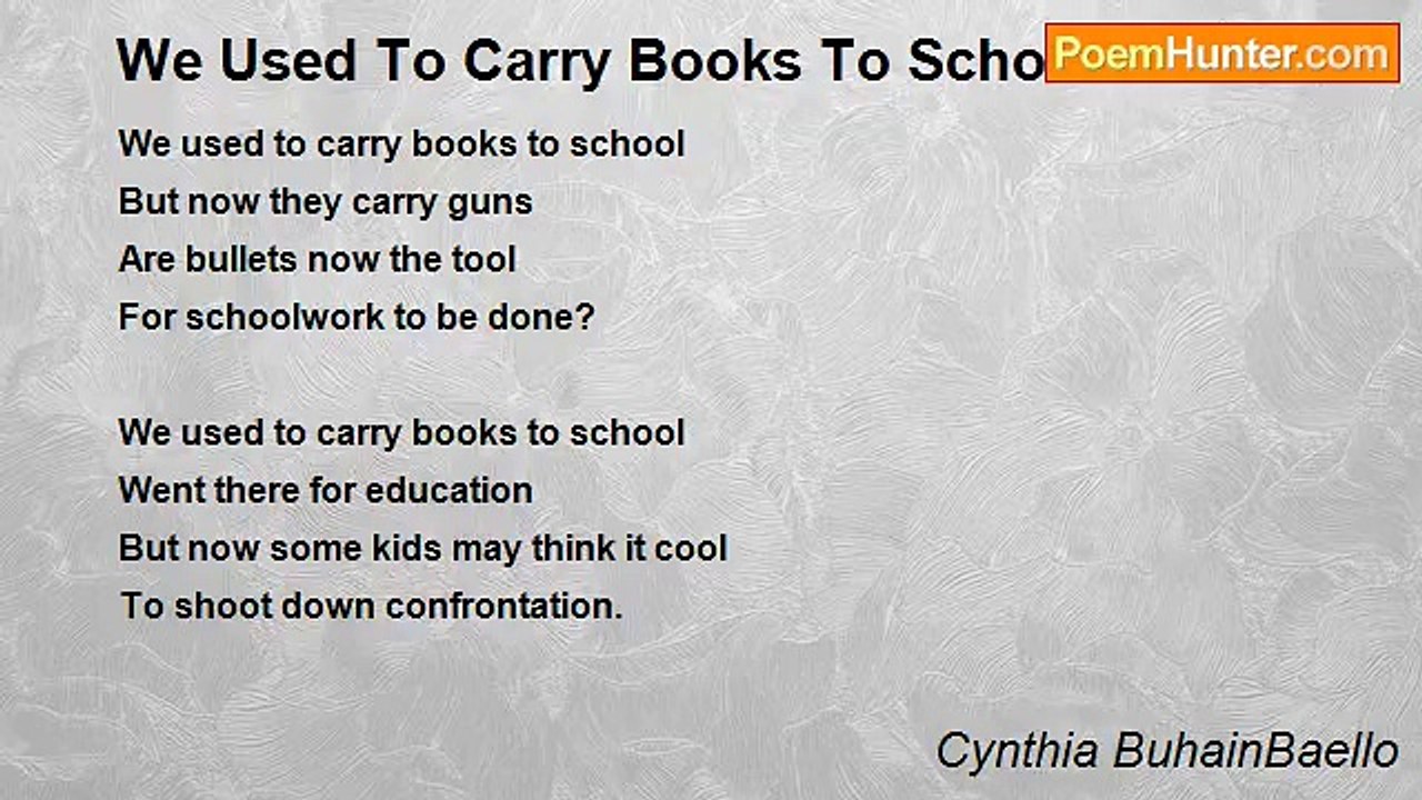 Cynthia BuhainBaello - We Used To Carry Books To School