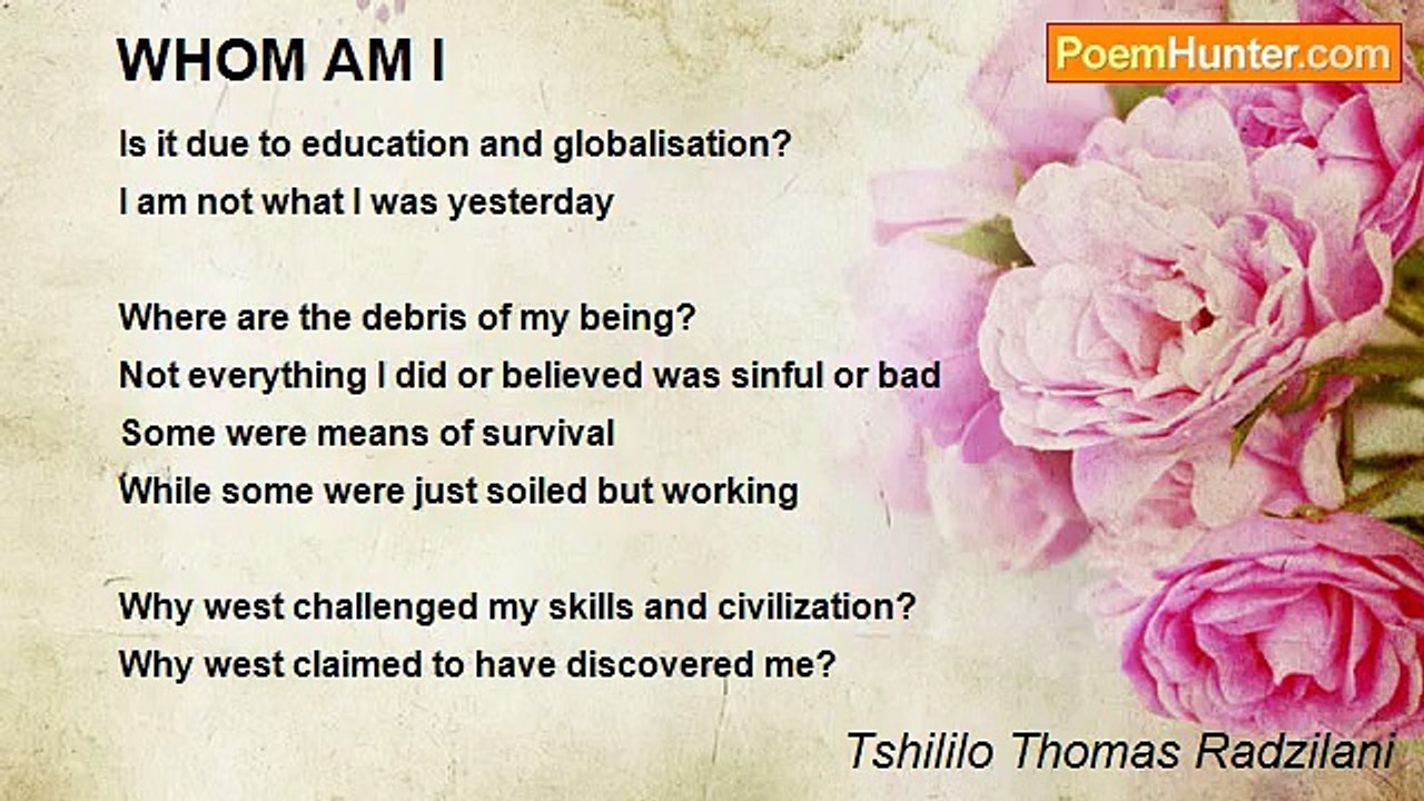 Tshililo Thomas Radzilani - WHOM AM I