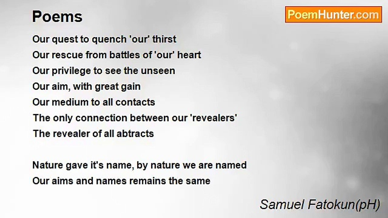 Samuel Fatokun(pH) - Poems