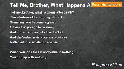 Ramprasad Sen - Tell Me, Brother, What Happens After Death?