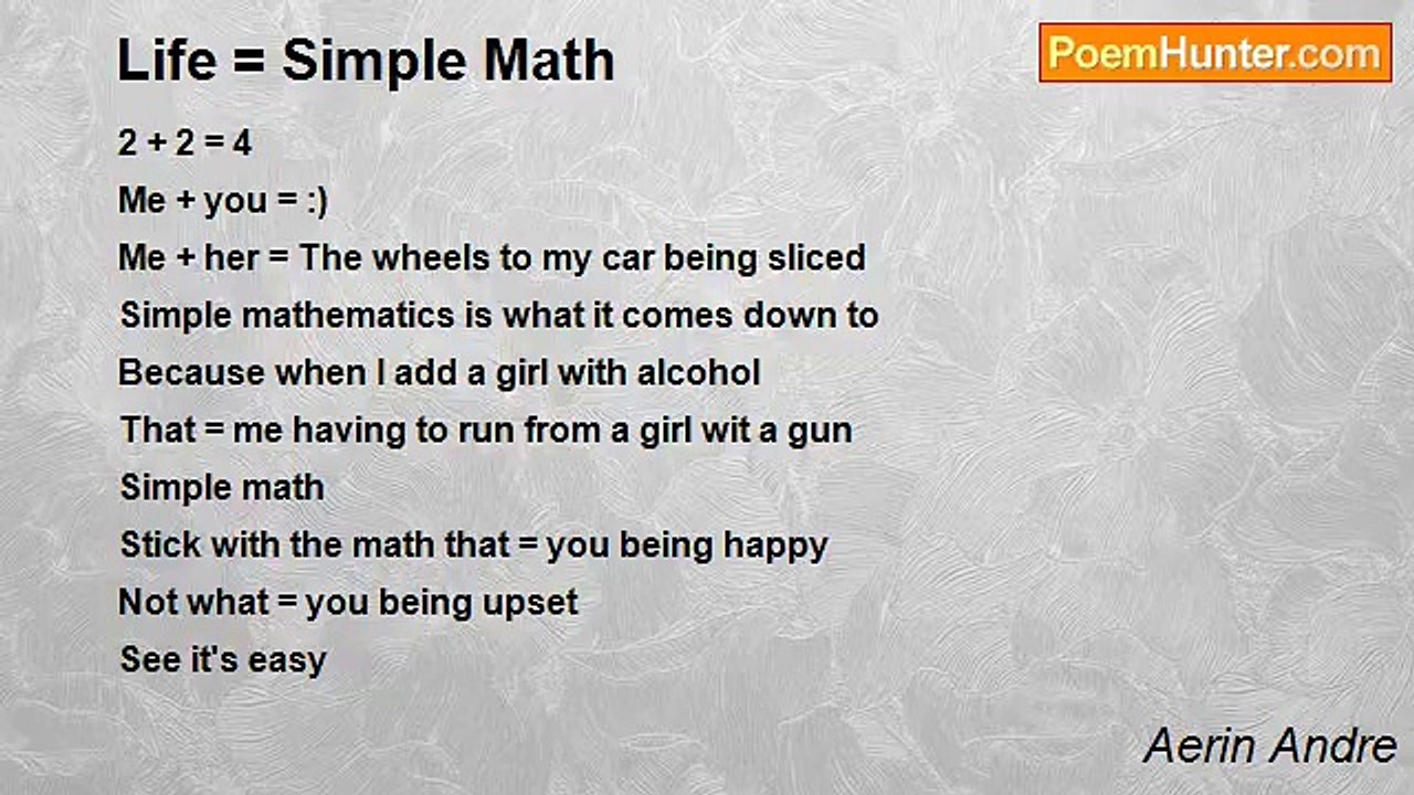 Aerin Andre - Life = Simple Math