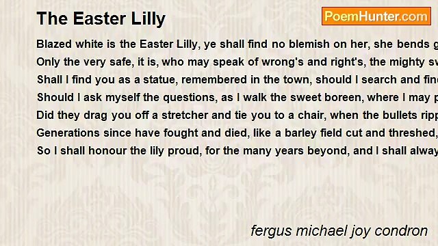 fergus michael joy condron - The Easter Lilly