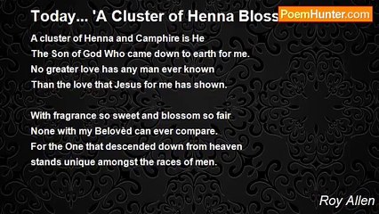 Roy Allen - Today... 'A Cluster of Henna Blossoms'
