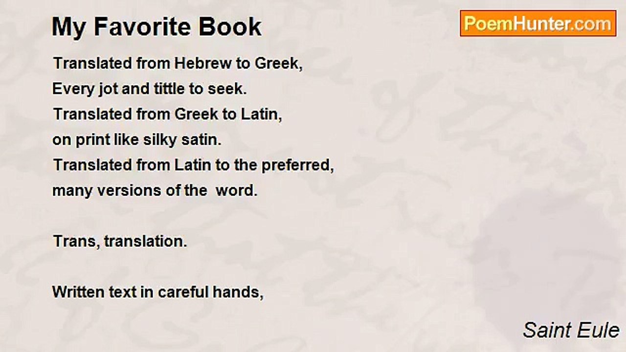 Saint Eule - My Favorite Book