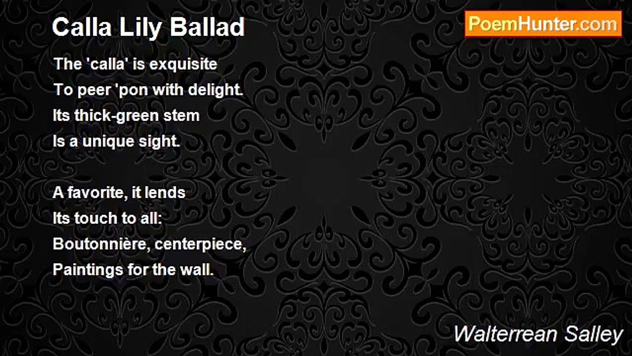 Walterrean Salley - Calla Lily Ballad