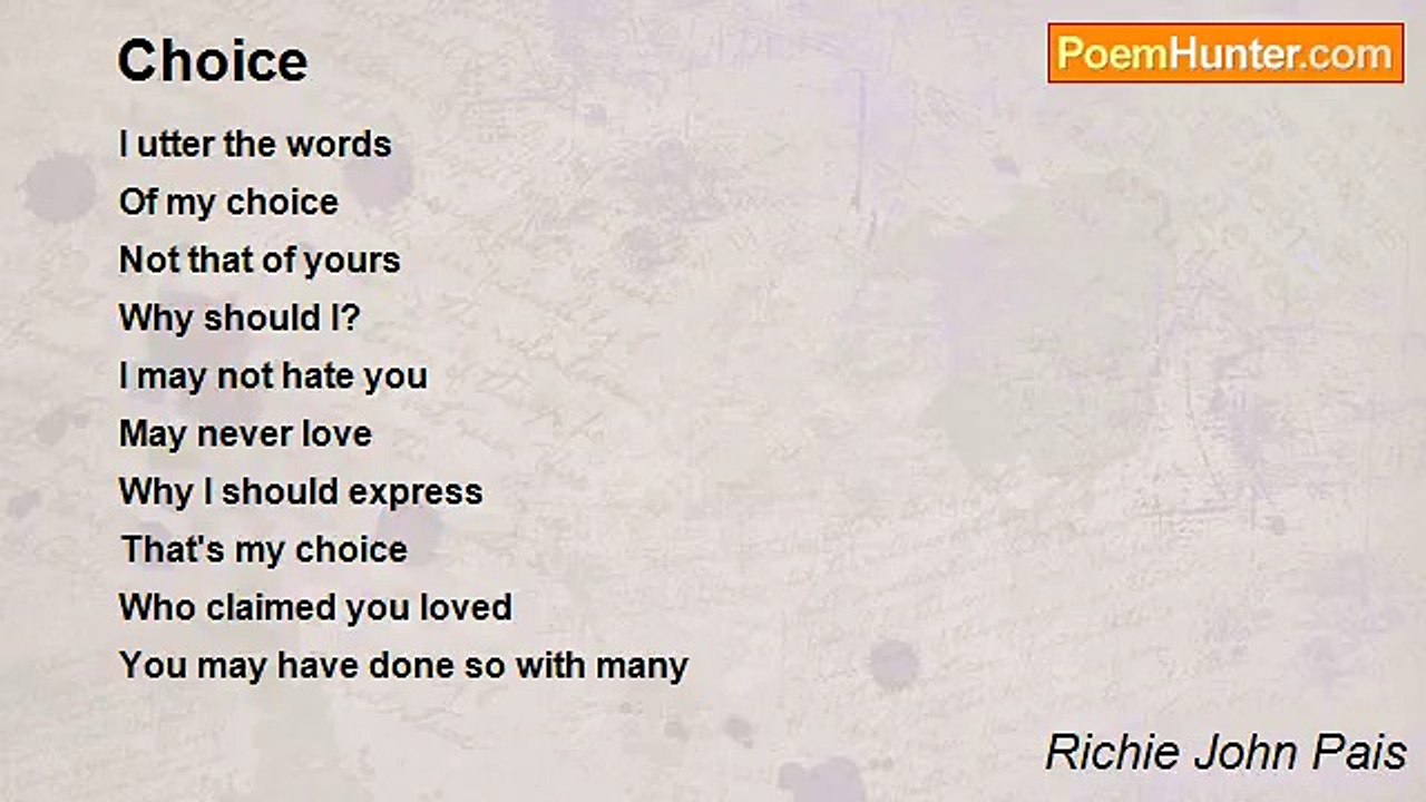 Richie John Pais - Choice