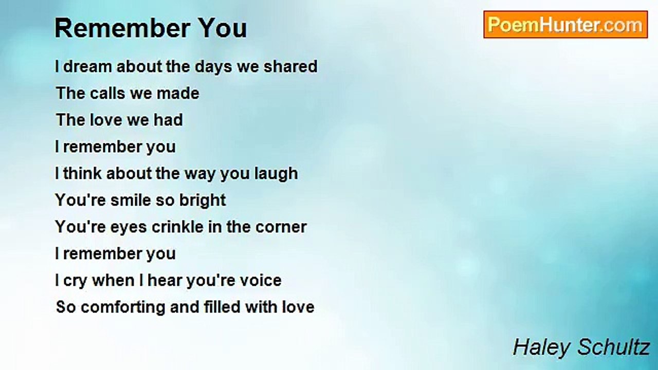 Haley Schultz - Remember You