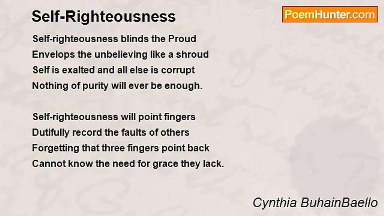 Cynthia BuhainBaello - Self-Righteousness