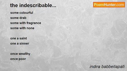 indira babbellapati - the indescribable...