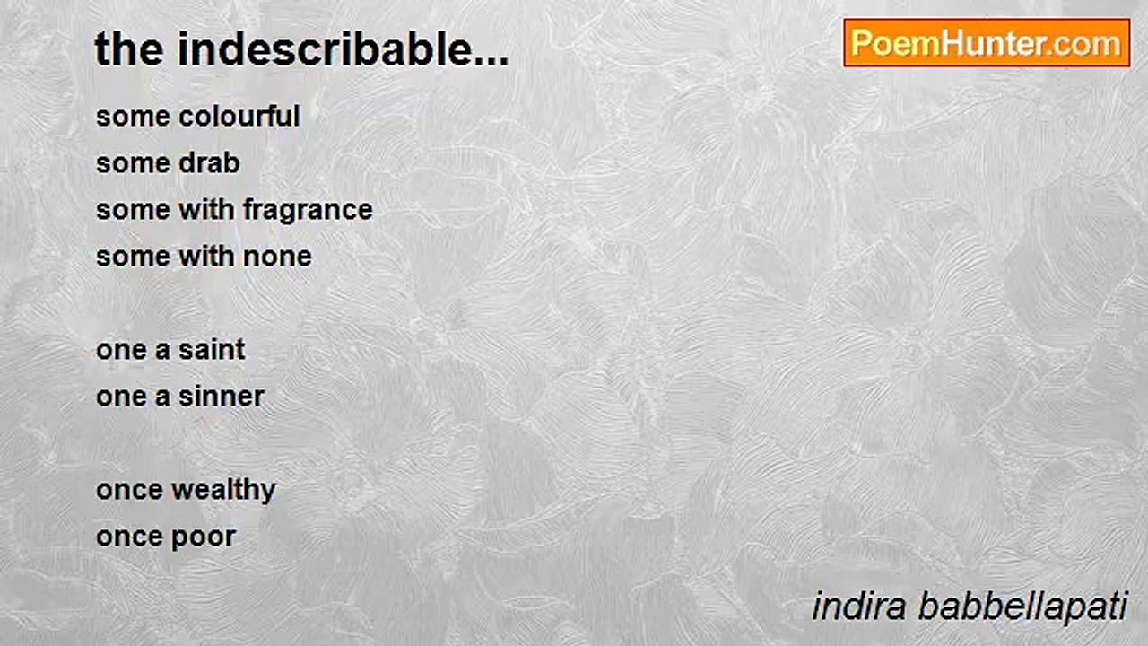indira babbellapati - the indescribable...