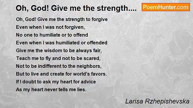 Larisa Rzhepishevska - Oh, God! Give me the strength....