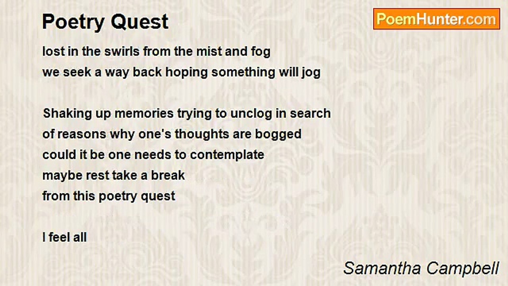 Samantha Campbell - Poetry Quest