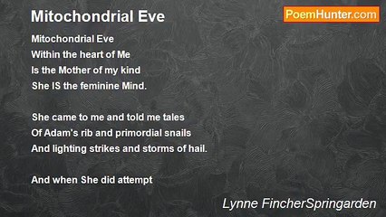 Lynne FincherSpringarden - Mitochondrial Eve