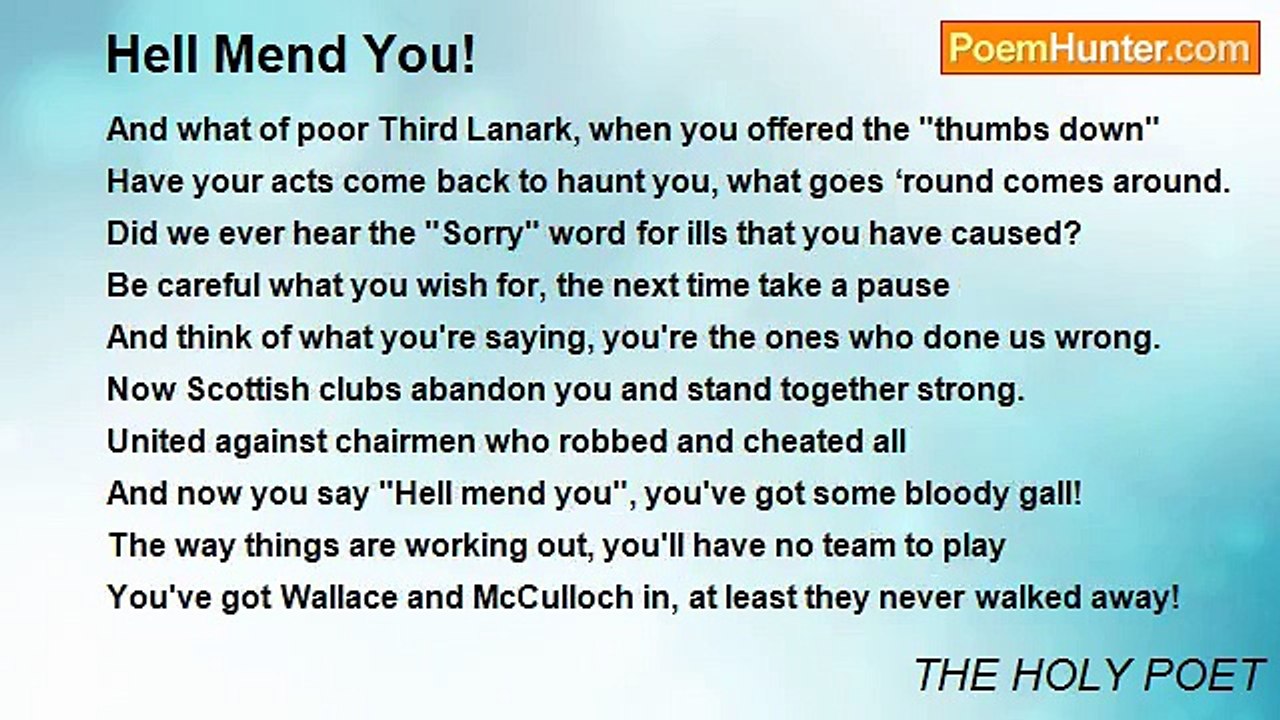 THE HOLY POET - Hell Mend You!