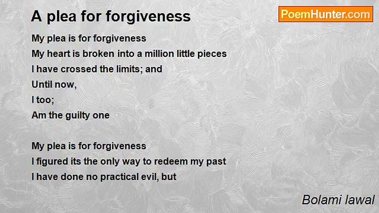 Bolami lawal - A plea for forgiveness