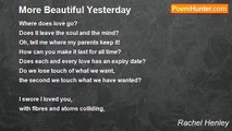 Rachel Henley - More Beautiful Yesterday