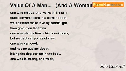 Eric Cockrell - Value Of A Man...   (And A Woman!)