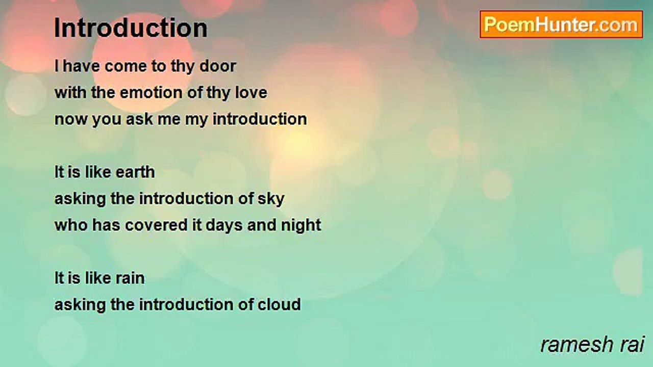ramesh rai - Introduction