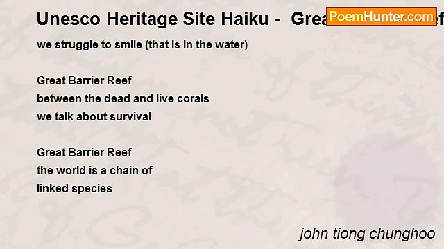 john tiong chunghoo - Unesco Heritage Site Haiku - Great Barrier Reef, Australia