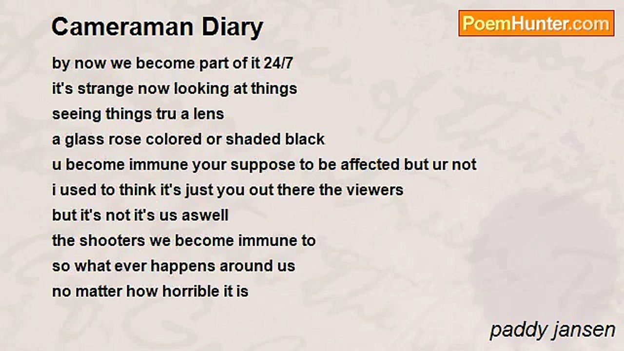 paddy jansen - Cameraman Diary