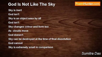 Sumitra Das - God Is Not Like The Sky