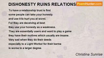 Christina Sunrise - DISHONESTY RUINS RELATIONSHIPS