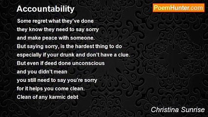 Christina Sunrise - Accountability