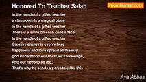 Aya Abbas - Honored To Teacher Salah